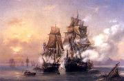 Alexey Bogolyubov Capturing of Swedish 44-gun frigate Venus by Russian 22-gun cutter Merkuriy of June 1, 1789. painting